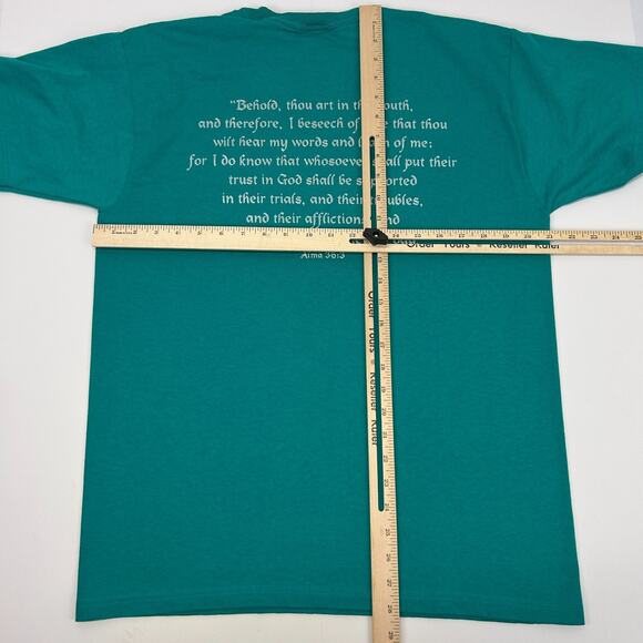 Vintage 90s Tule Springs Stake Youth Conference T Shirt Mormon LDS Green L Large - Picture 8 of 8